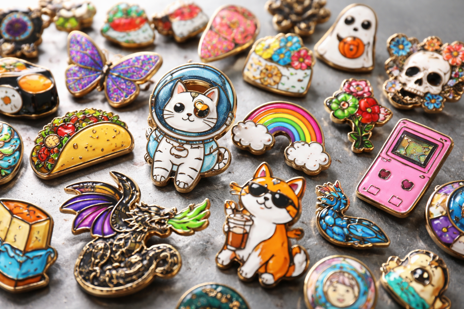 Pines metálicos personalizados muestra 1